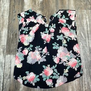 Lauren Conrad black floral blouse
